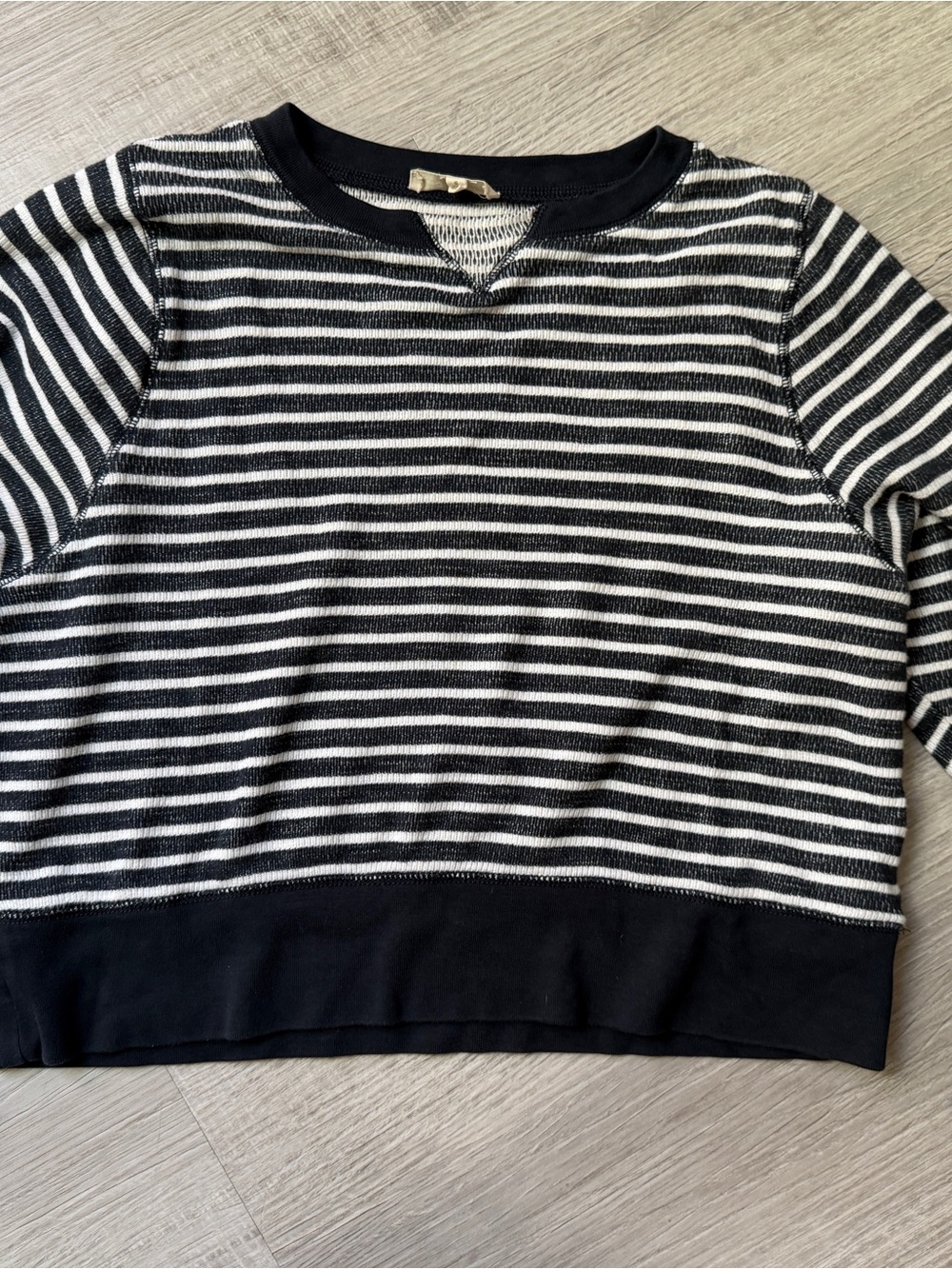 Madewell Navy and White Striped Crewneck Sweater